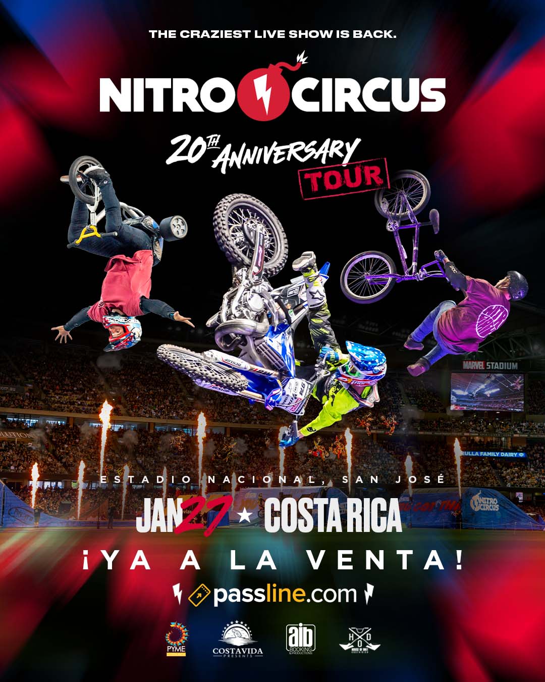 Costa Rica será testigo de las hazañas del Nitro Circus TIQUICIA